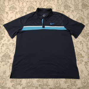 Nike Dri-Fit Polo Shirt Navy & Light Blue, Size XL 46/48